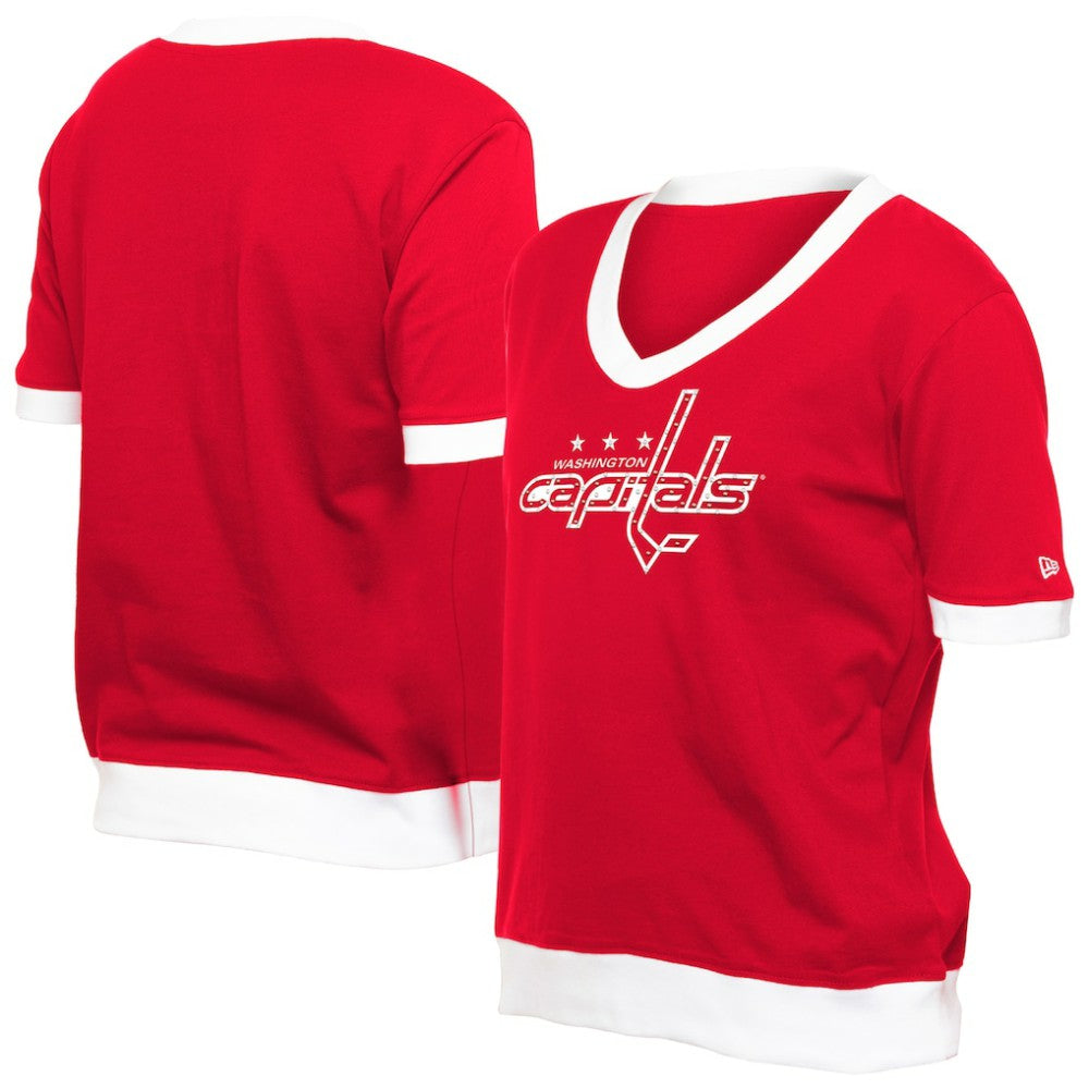 NHL Red Washington Capitals New Era Women's Game Day Rhinestuds T-Shirt