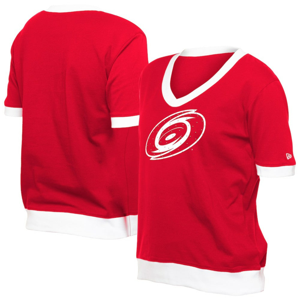 NHL Red Carolina Hurricanes New Era Women's Game Day Rhinestuds T-Shirt