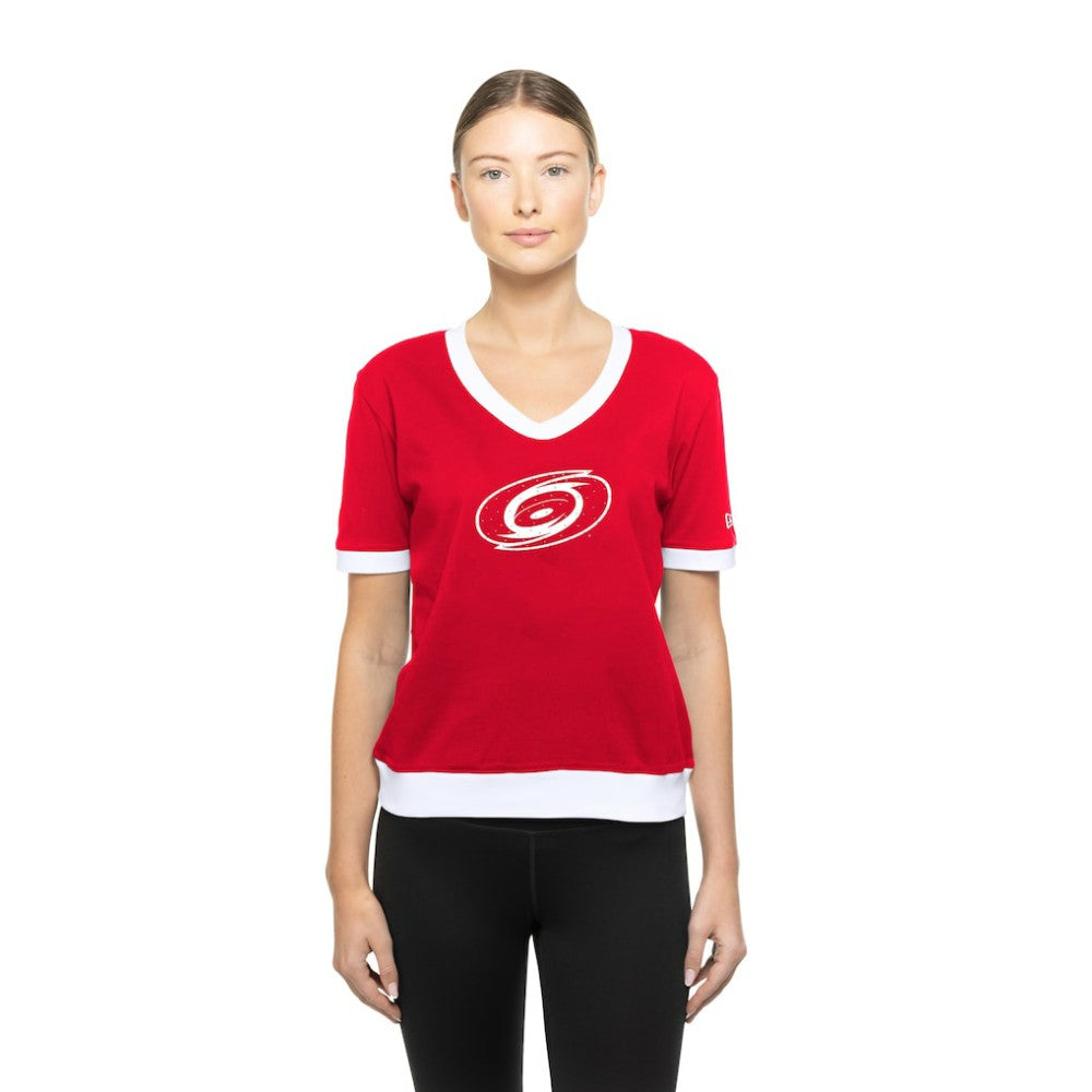 NHL Red Carolina Hurricanes New Era Women's Game Day Rhinestuds T-Shirt