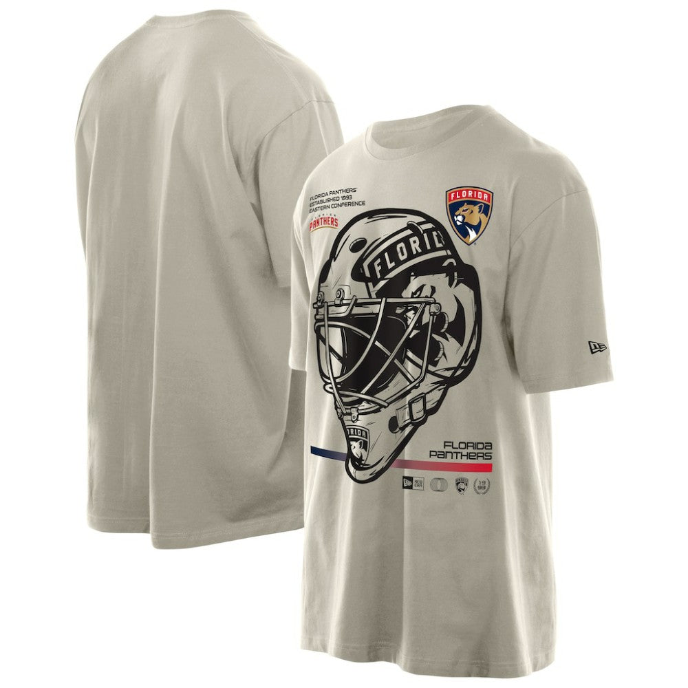 NHL Cream Florida Panthers New Era Goalie Mask T-Shirt