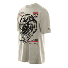 NHL Cream Florida Panthers New Era Goalie Mask T-Shirt