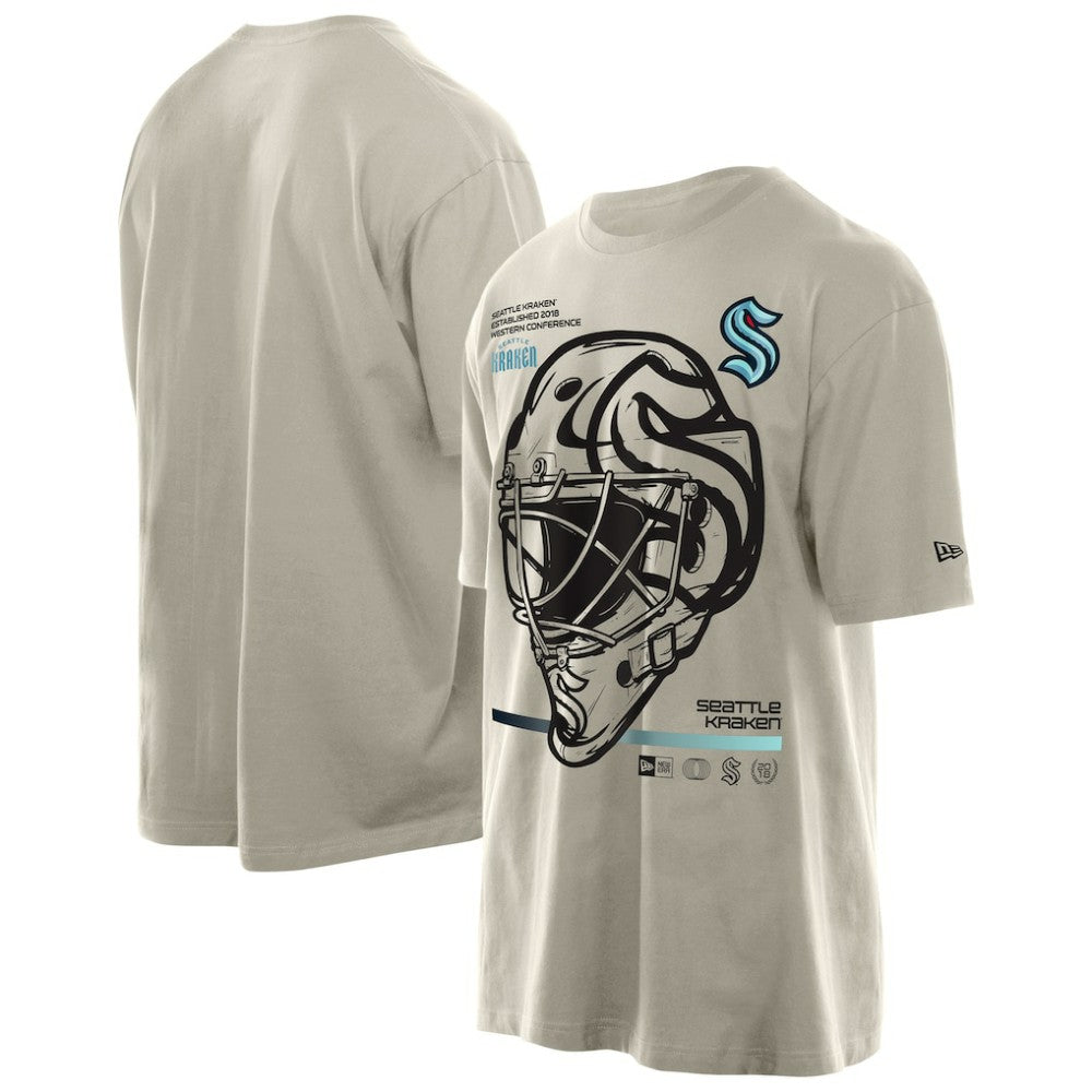 NHL Tan Seattle Kraken New Era Goalie Mask T-Shirt