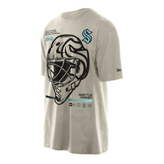 NHL Tan Seattle Kraken New Era Goalie Mask T-Shirt
