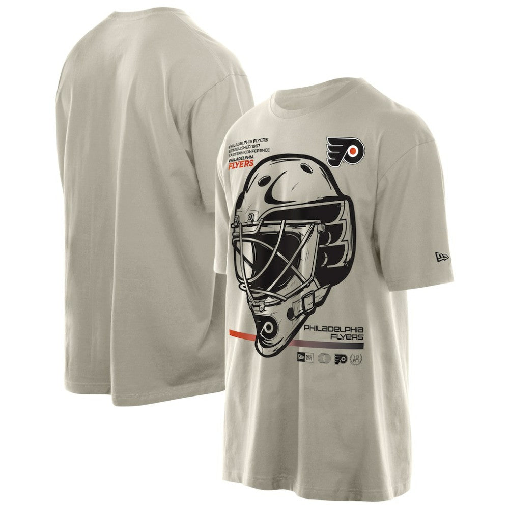 NHL Tan Philadelphia Flyers New Era Goalie Mask T-Shirt