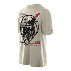 NHL Tan New Jersey Devils New Era Goalie Mask T-Shirt