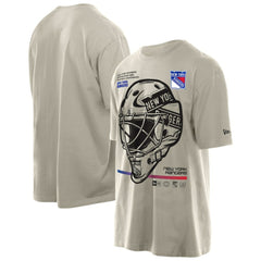 NHL Tan New York Rangers New Era Goalie Mask T-Shirt