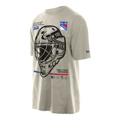 NHL Tan New York Rangers New Era Goalie Mask T-Shirt