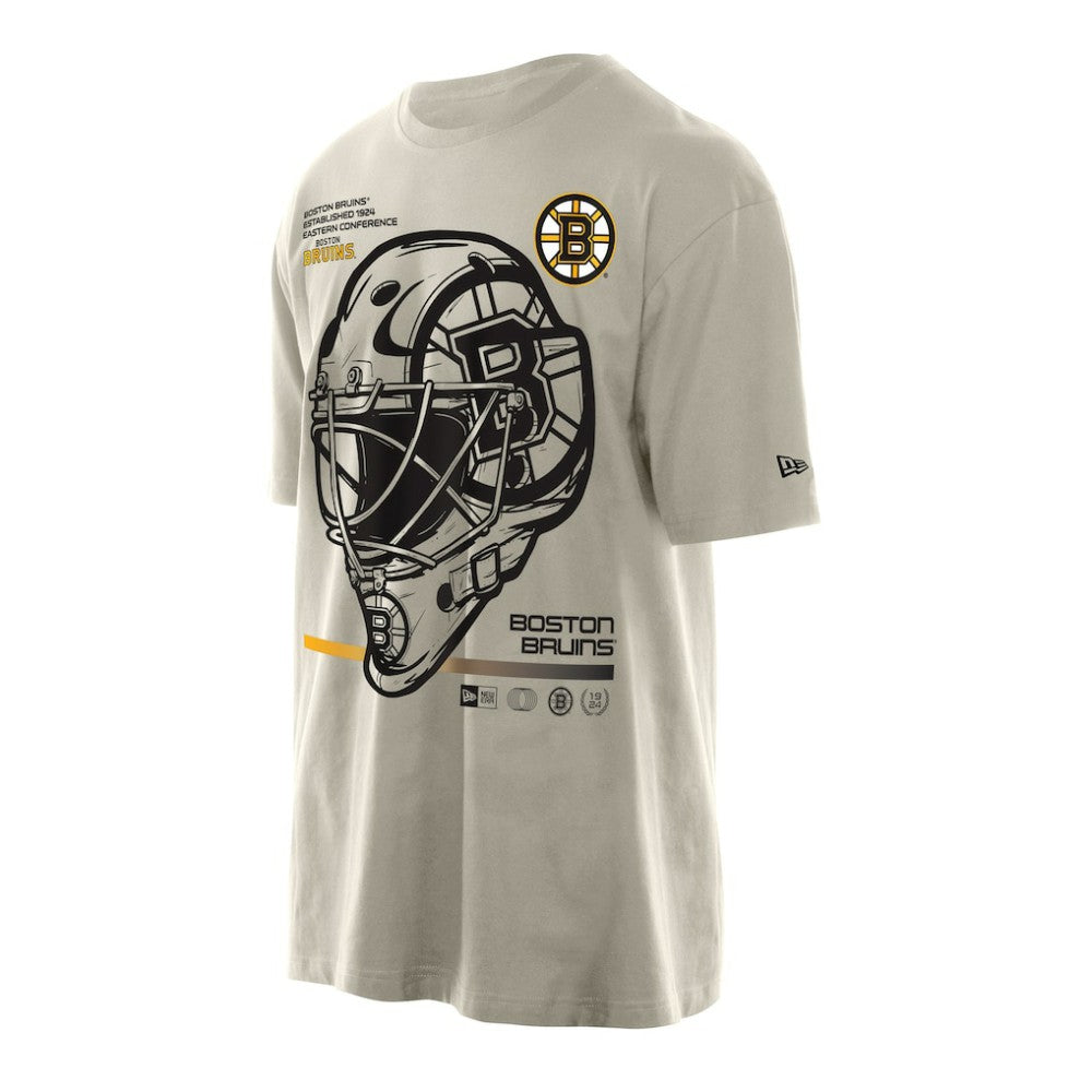NHL Tan Boston Bruins New Era Goalie Mask T-Shirt