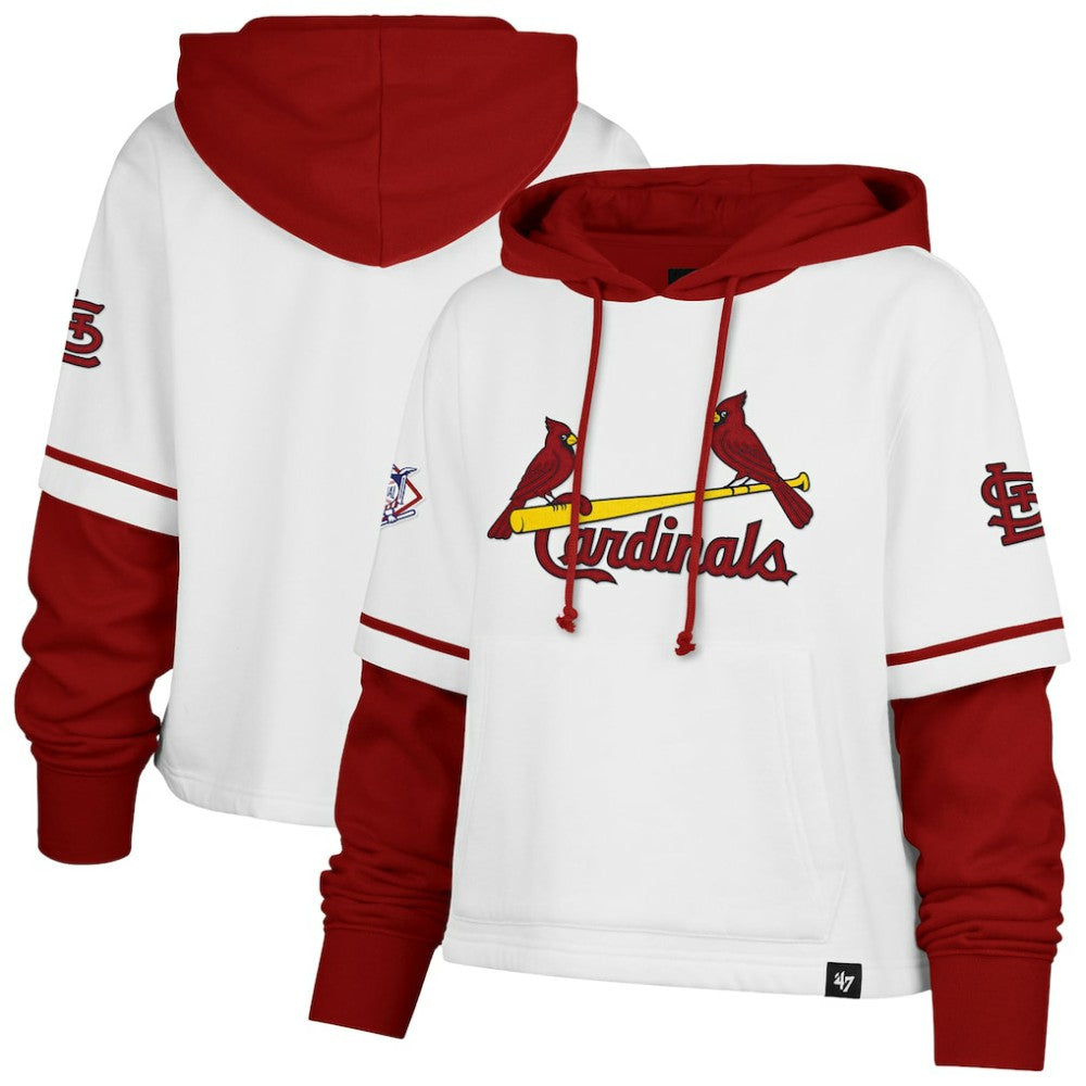 MLB St. Louis Cardinals '47 Women's Trifecta Shortstop Cropped Pullover Hoodie