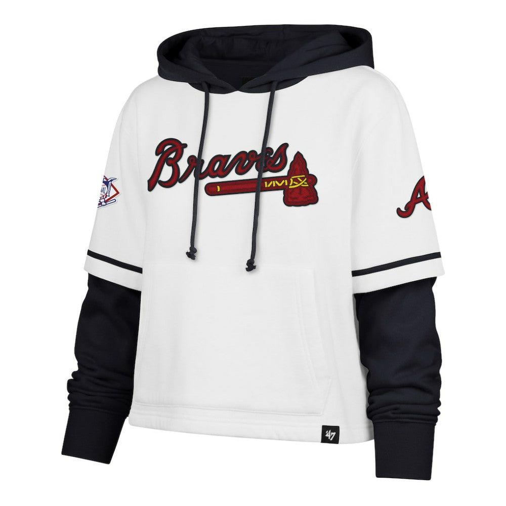 MLB Atlanta Braves '47 Women's Trifecta Shortstop Cropped Pullover Hoodie