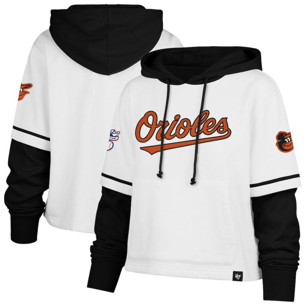 MLB Baltimore Orioles '47 Women's Trifecta Shortstop Cropped Pullover Hoodie