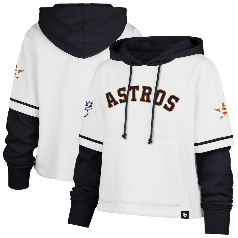 MLB Houston Astros '47 Women's Trifecta Shortstop Cropped Pullover Hoodie