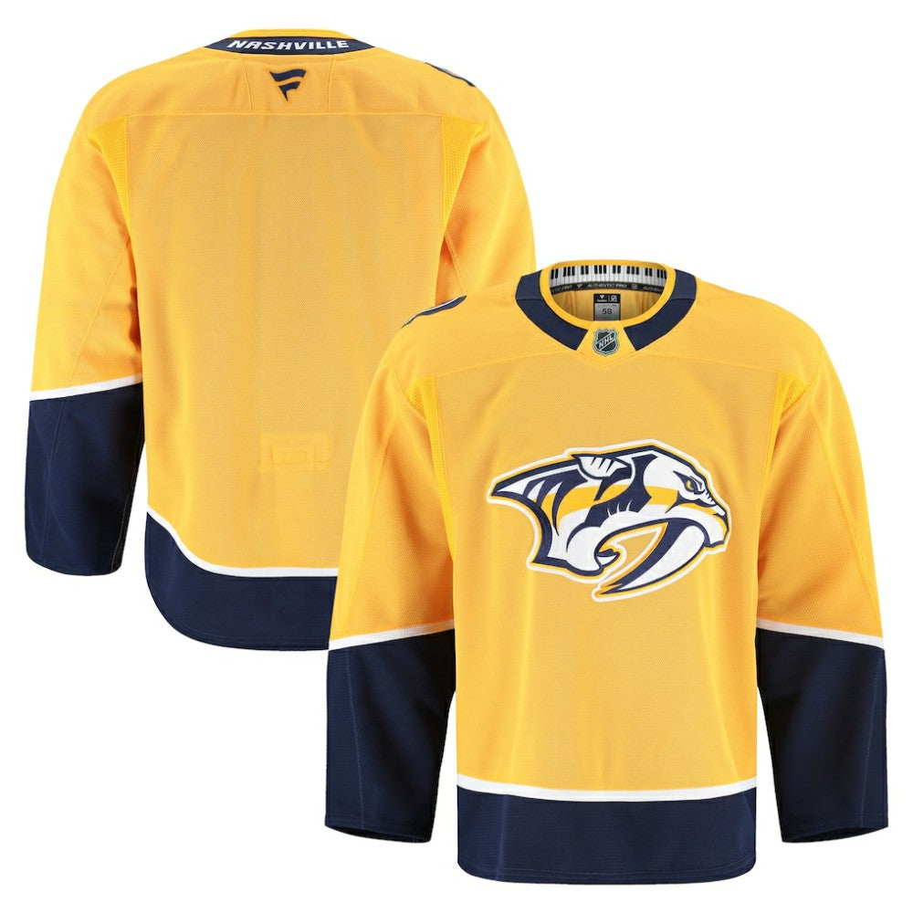 NHL Yellow Nashville Predators Fanatics Home Authentic Pro Jersey