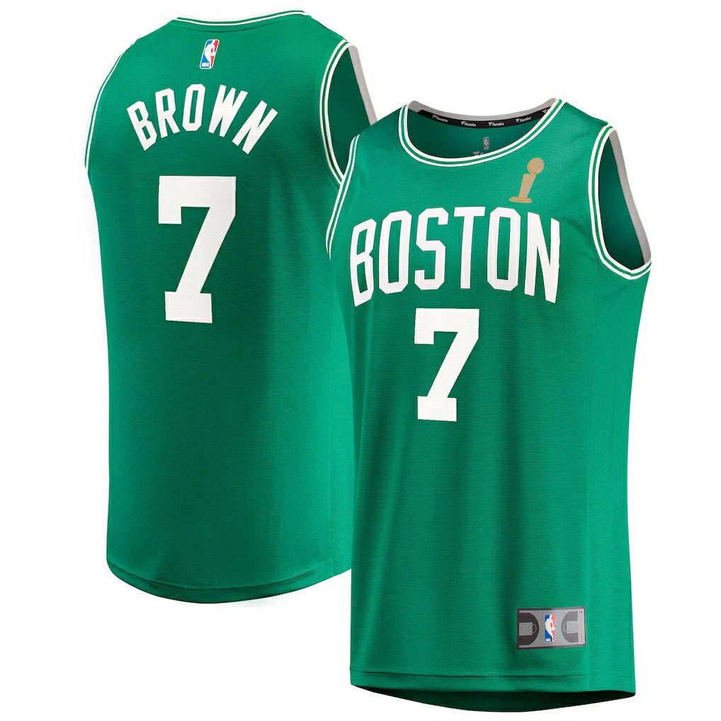 NBA Jaylen Brown Boston Celtics 2024 NBA Finals Champions Fast Break Replica Player Jersey