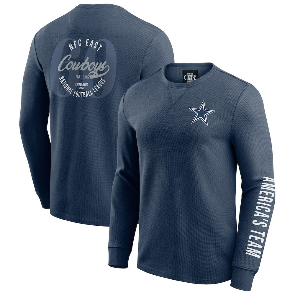 Darius Rucker Collection Washed Waffle-Knit Long Sleeve T-Shirt - Dallas Cowboys