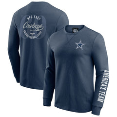 Darius Rucker Collection Washed Waffle-Knit Long Sleeve T-Shirt - Dallas Cowboys