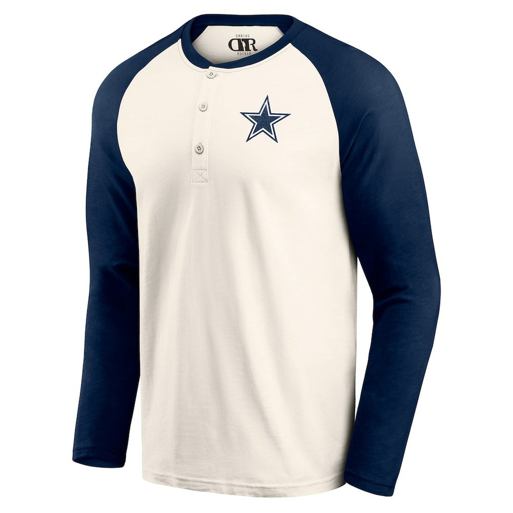 Darius Rucker Collection Raglan Henley Long Sleeve T-Shirt - Dallas Cowboys
