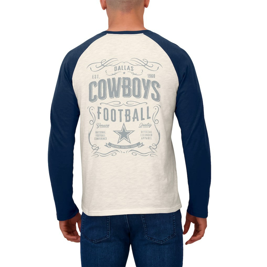 Darius Rucker Collection Raglan Henley Long Sleeve T-Shirt - Dallas Cowboys