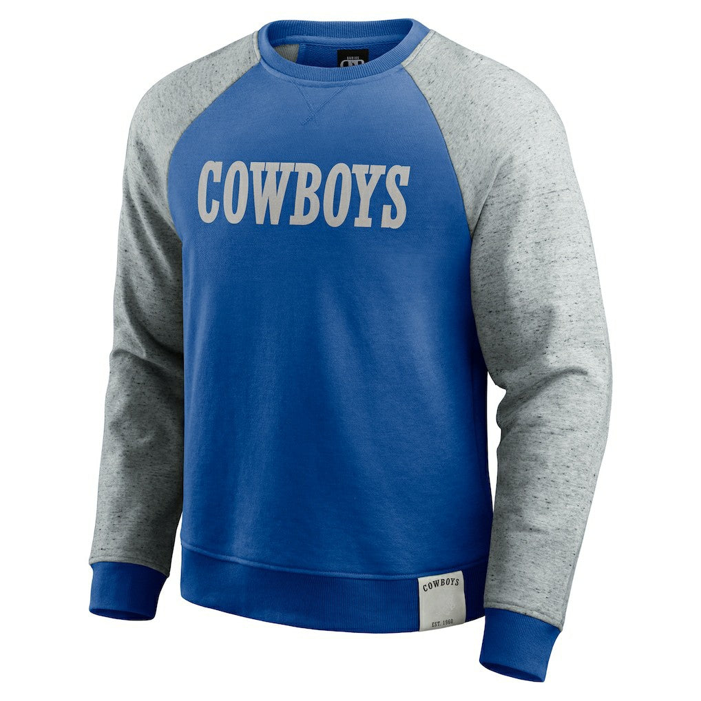 Darius Rucker Collection Throwback Color Block Raglan Pullover Sweatshirt - Dallas Cowboys