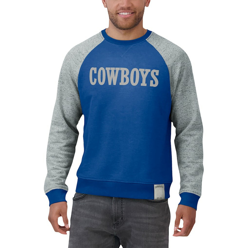 Darius Rucker Collection Throwback Color Block Raglan Pullover Sweatshirt - Dallas Cowboys