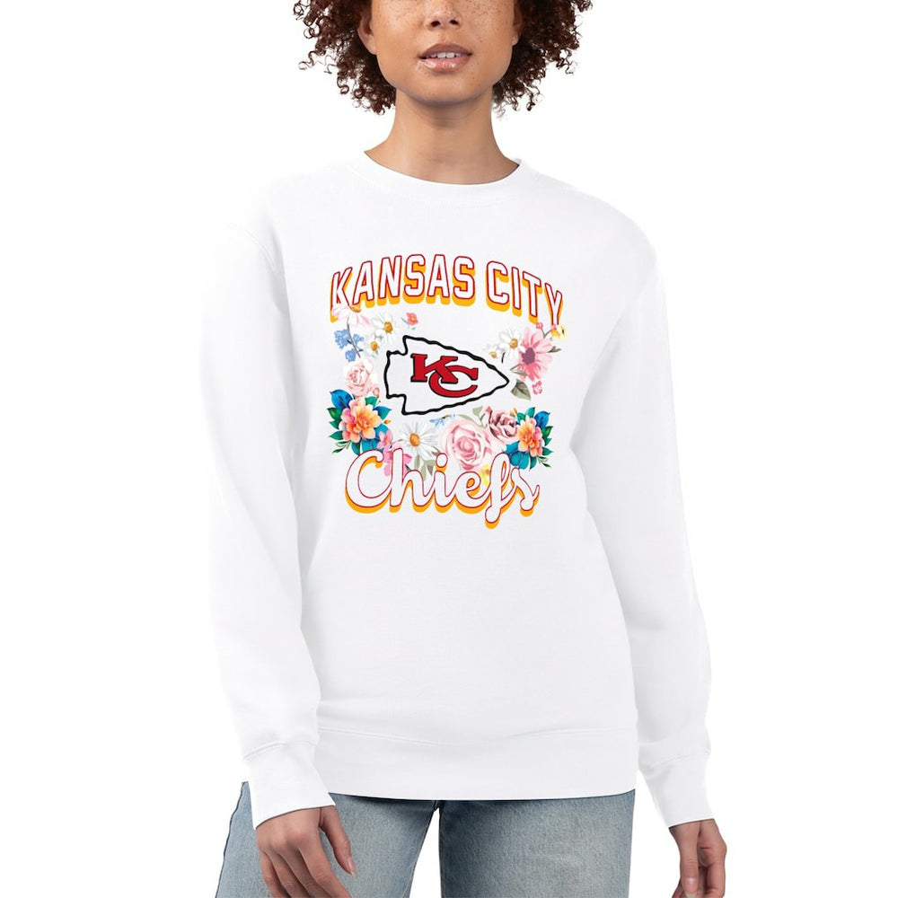 G-III 4Her by Carl Banks Women's Flower Logo Graphic Fleece Pullover Sweatshirt - Kansas City Chiefs
