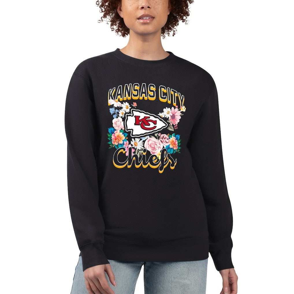 G-III 4Her by Carl Banks Women's Flower Logo Graphic Fleece Pullover Sweatshirt - Kansas City Chiefs