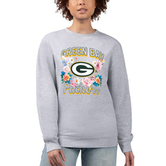 G-III 4Her by Carl Banks Women's Flower Logo Graphic Fleece Pullover Sweatshirt - Green Bay Packers