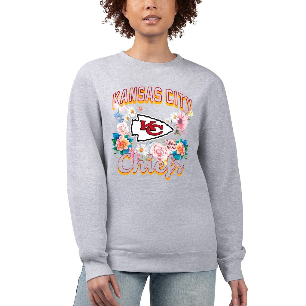 G-III 4Her by Carl Banks Women's Flower Logo Graphic Fleece Pullover Sweatshirt - Kansas City Chiefs