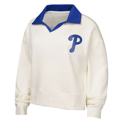 MLB Philadelphia Phillies Girls Youth Ballpark Hit Collared V-Neck Pullover Sweatshirt
