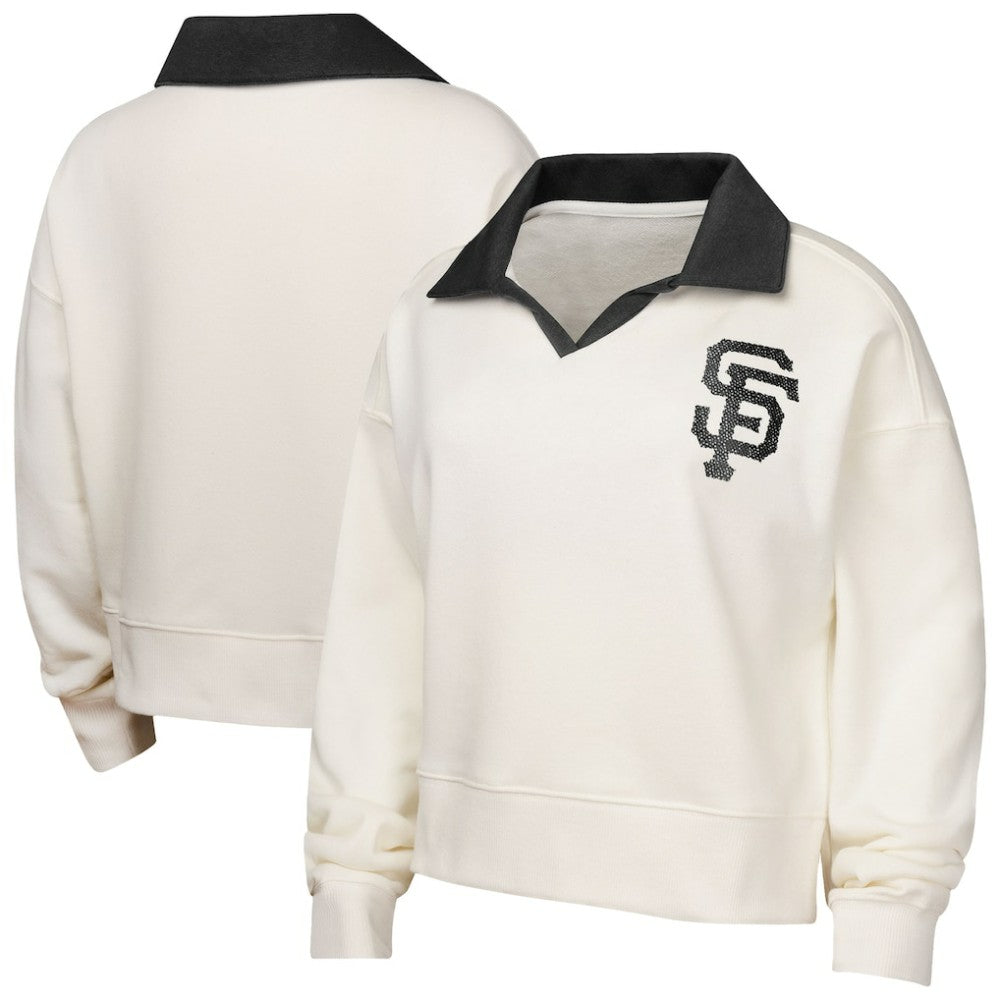 MLB San Francisco Giants Girls Youth Ballpark Hit Collared V-Neck Pullover Sweatshirt