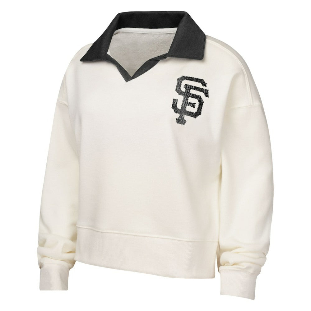 MLB San Francisco Giants Girls Youth Ballpark Hit Collared V-Neck Pullover Sweatshirt