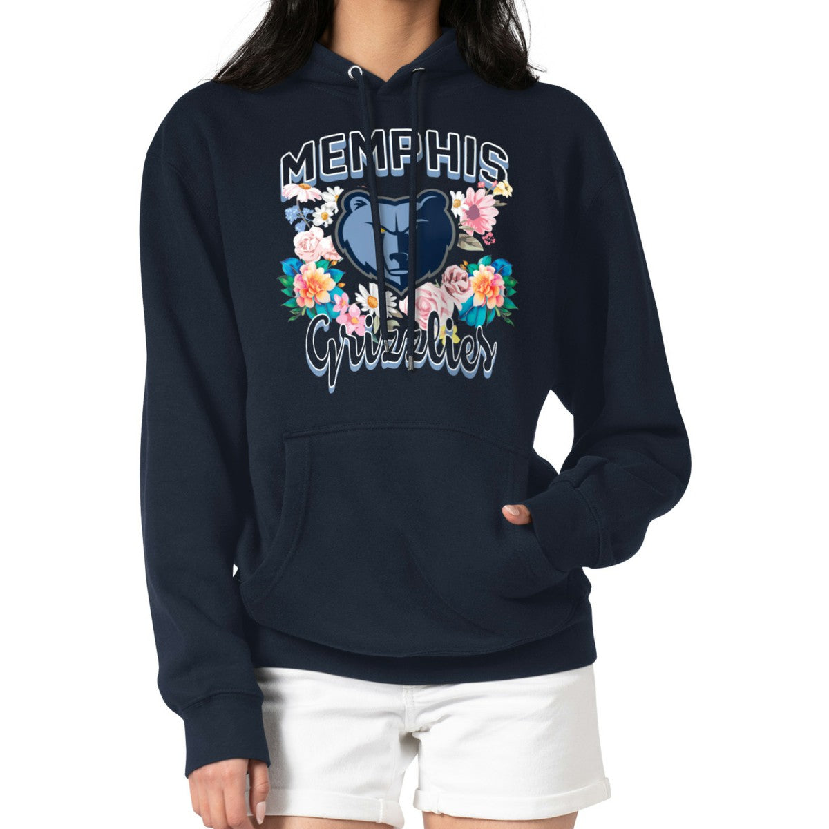 NBA Memphis Grizzlies G-III 4Her by Carl Banks Women's Flowers Team Logo Graphic Fleece Pullover Hoodie