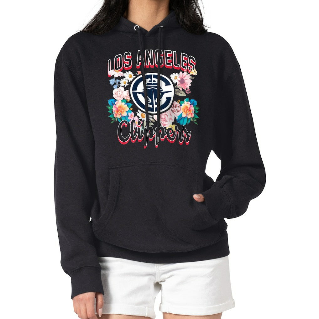 NBA LA Clippers G-III 4Her by Carl Banks Women's Flowers Team Logo Graphic Fleece Pullover Hoodie