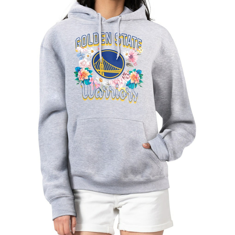 NBA Golden State Warriors G-III 4Her by Carl Banks Women's Flowers Team Logo Graphic Fleece Pullover Hoodie sale