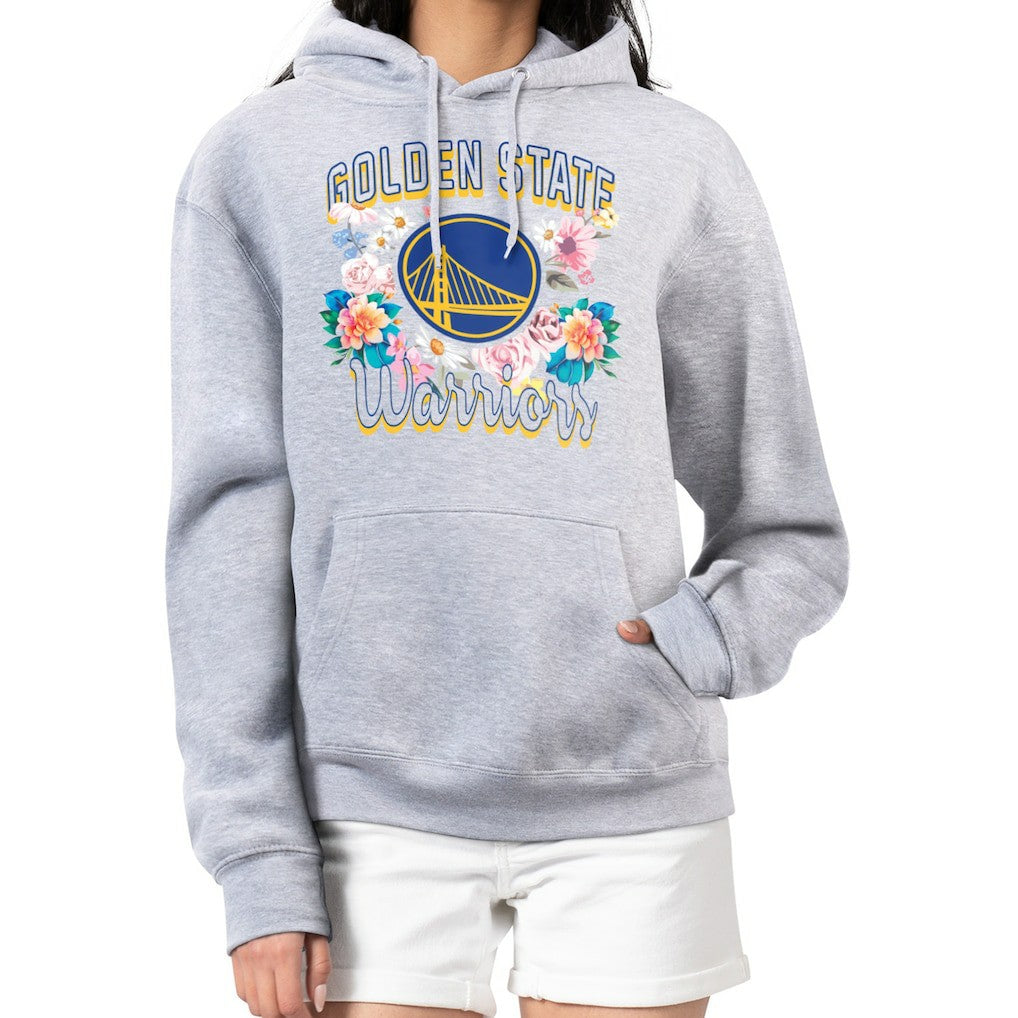 NBA Golden State Warriors G-III 4Her by Carl Banks Women's Flowers Team Logo Graphic Fleece Pullover Hoodie sale