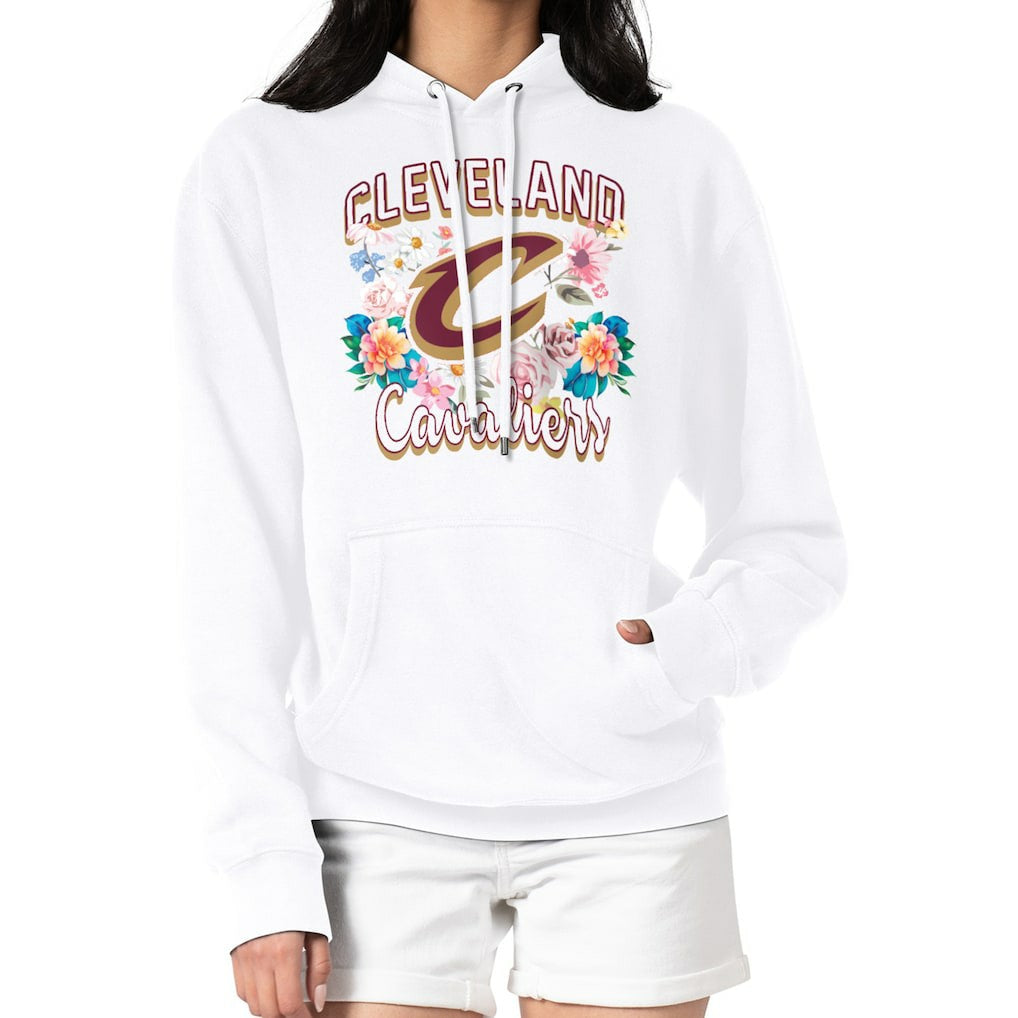 NBA Cleveland Cavaliers G-III 4Her by Carl Banks Women's Flowers Team Logo Graphic Fleece Pullover Hoodie sale