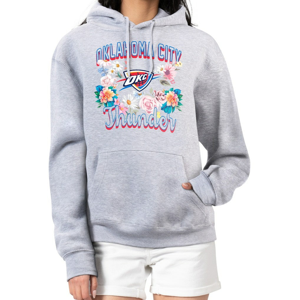NBA Oklahoma City Thunder G-III 4Her by Carl Banks Women's Flowers Team Logo Graphic Fleece Pullover Hoodie