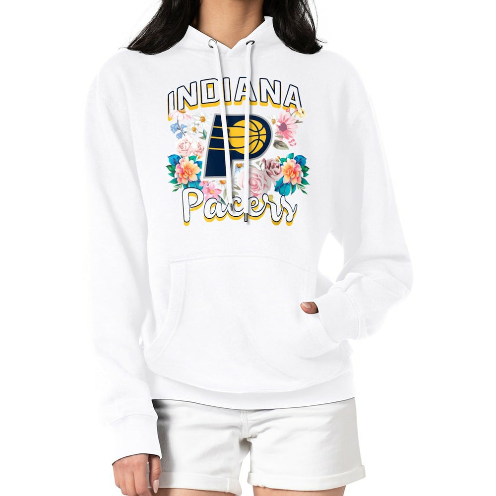 NBA Indiana Pacers G-III 4Her by Carl Banks Women's Flowers Team Logo Graphic Fleece Pullover Hoodie