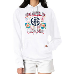 NBA LA Clippers G-III 4Her by Carl Banks Women's Flowers Team Logo Graphic Fleece Pullover Hoodie