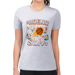 NBA Phoenix Suns G-III 4Her by Carl Banks Women's Super-Slim Fit Lightweight Flowers Team Logo Graphic T-Shirt