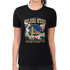 NBA Golden State Warriors G-III 4Her by Carl Banks Women's Super-Slim Fit Lightweight Flowers Team Logo Graphic T-Shirt sale