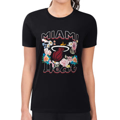 NBA Miami Heat G-III 4Her by Carl Banks Women's Super-Slim Fit Lightweight Flowers Team Logo Graphic T-Shirt
