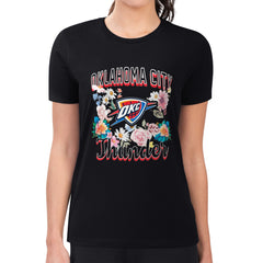 NBA Oklahoma City Thunder G-III 4Her by Carl Banks Women's Super-Slim Fit Lightweight Flowers Team Logo Graphic T-Shirt