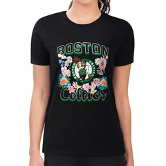 NBA Boston Celtics G-III 4Her by Carl Banks Women's Super-Slim Fit Lightweight Flowers Team Logo Graphic T-Shirt