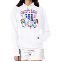 NHL White New York Rangers G-III 4Her by Carl Banks Women's Flower Logo Pullover Hoodie