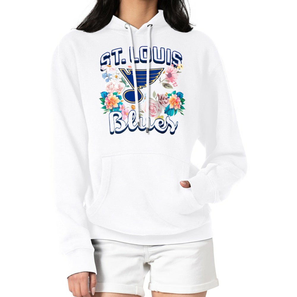 NHL White St. Louis Blues G-III 4Her by Carl Banks Women's Flower Logo Pullover Hoodie
