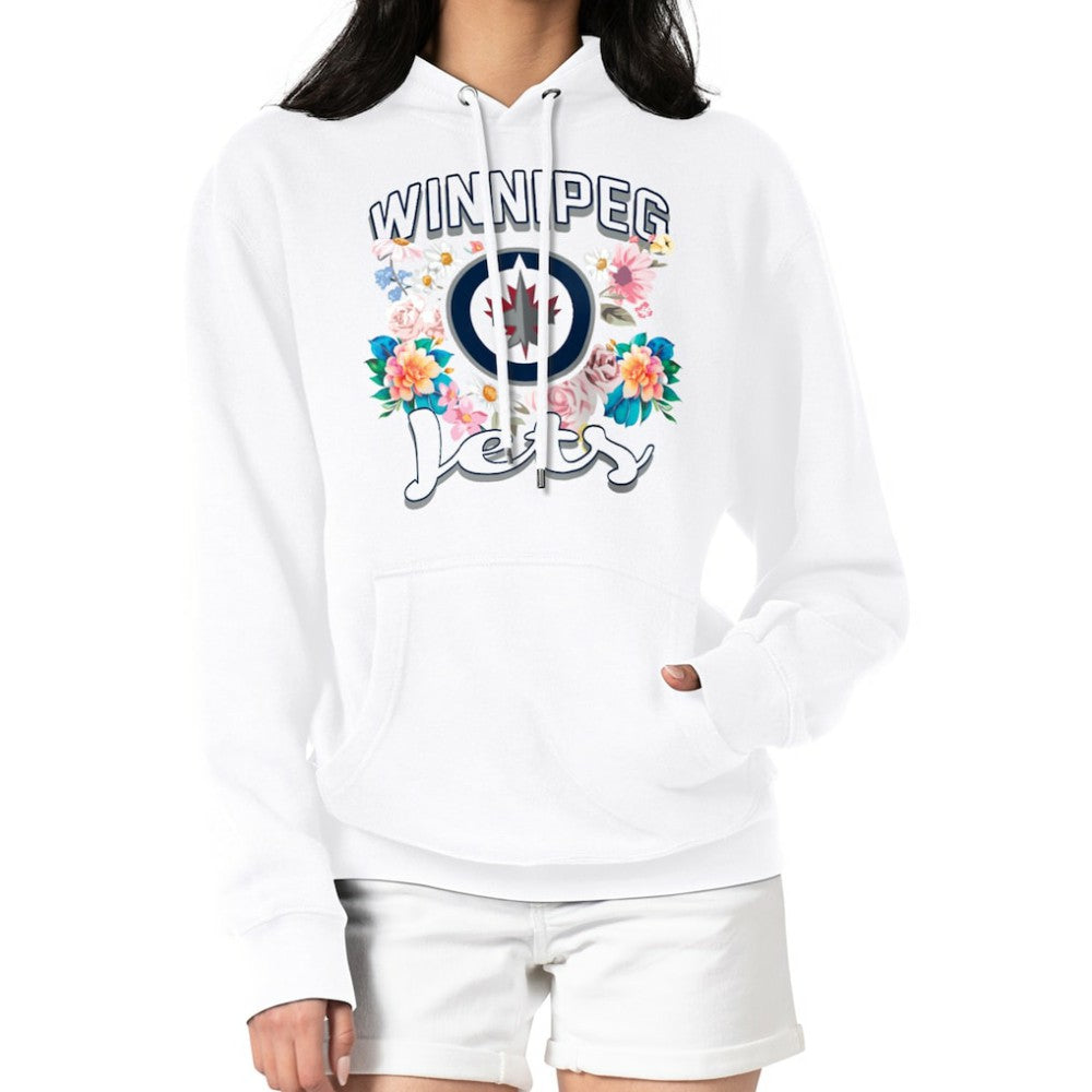 NHL White Winnipeg Jets G-III 4Her by Carl Banks Women's Flower Logo Pullover Hoodie