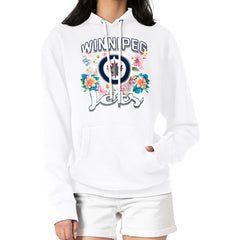 NHL White Winnipeg Jets G-III 4Her by Carl Banks Women's Flower Logo Pullover Hoodie