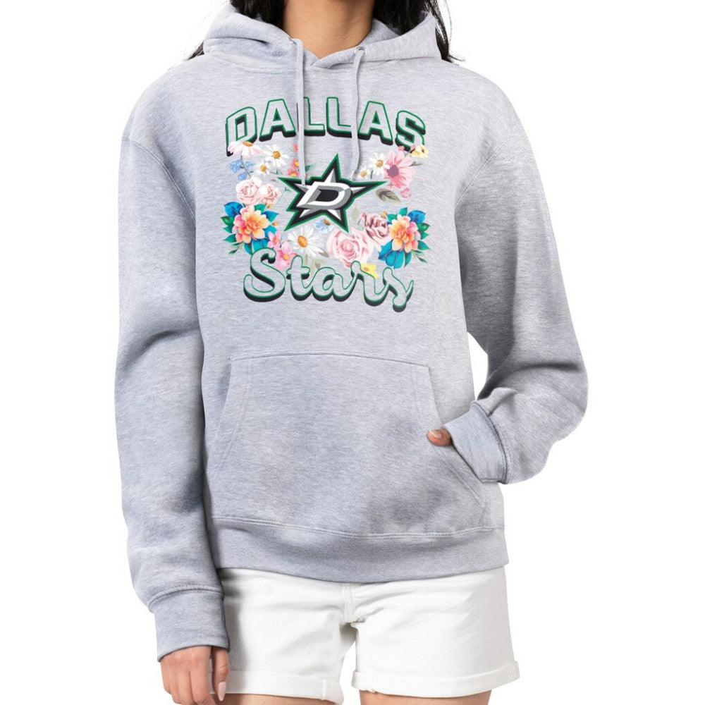 NHL Heather Gray Dallas Stars G-III 4Her by Carl Banks Women's Flower Logo Pullover Hoodie
