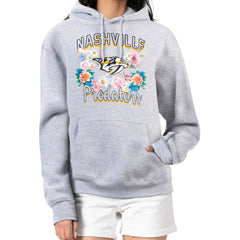 NHL Heather Gray Nashville Predators G-III 4Her by Carl Banks Women's Flower Logo Pullover Hoodie